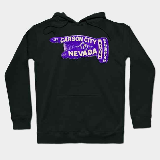 Vintage Carson City Nevada Travel Good Luck Sagebrush State Lake Tahoe Hoodie by TravelTime